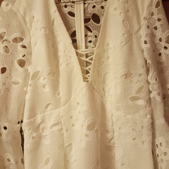 White eyelet highlow lined dress - Picture 3 of 5